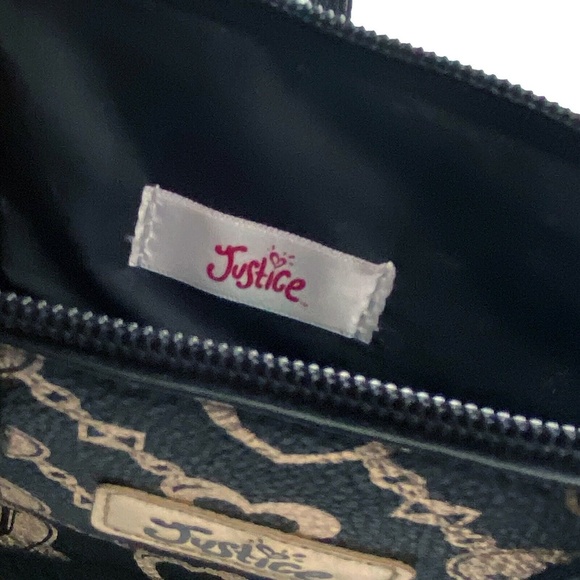 JUSTICE Black & Gold Women/Girls' Handbag / Crossbody Youth Purse - Picture 6 of 7